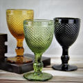 Colored Glass Goblet Embossed High Clear Glass Goblets